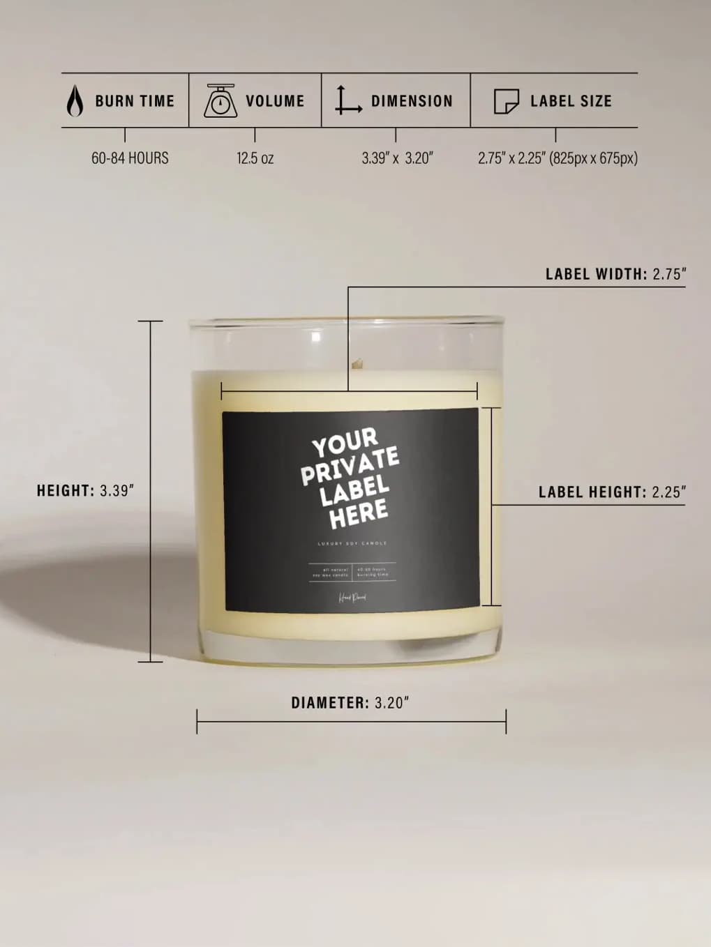 Flint Libbey Glass 12.5oz Candle