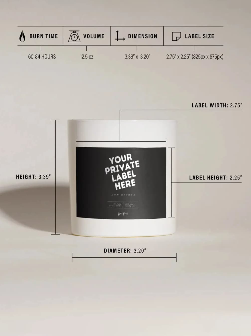 White Glass 12.5oz Candle