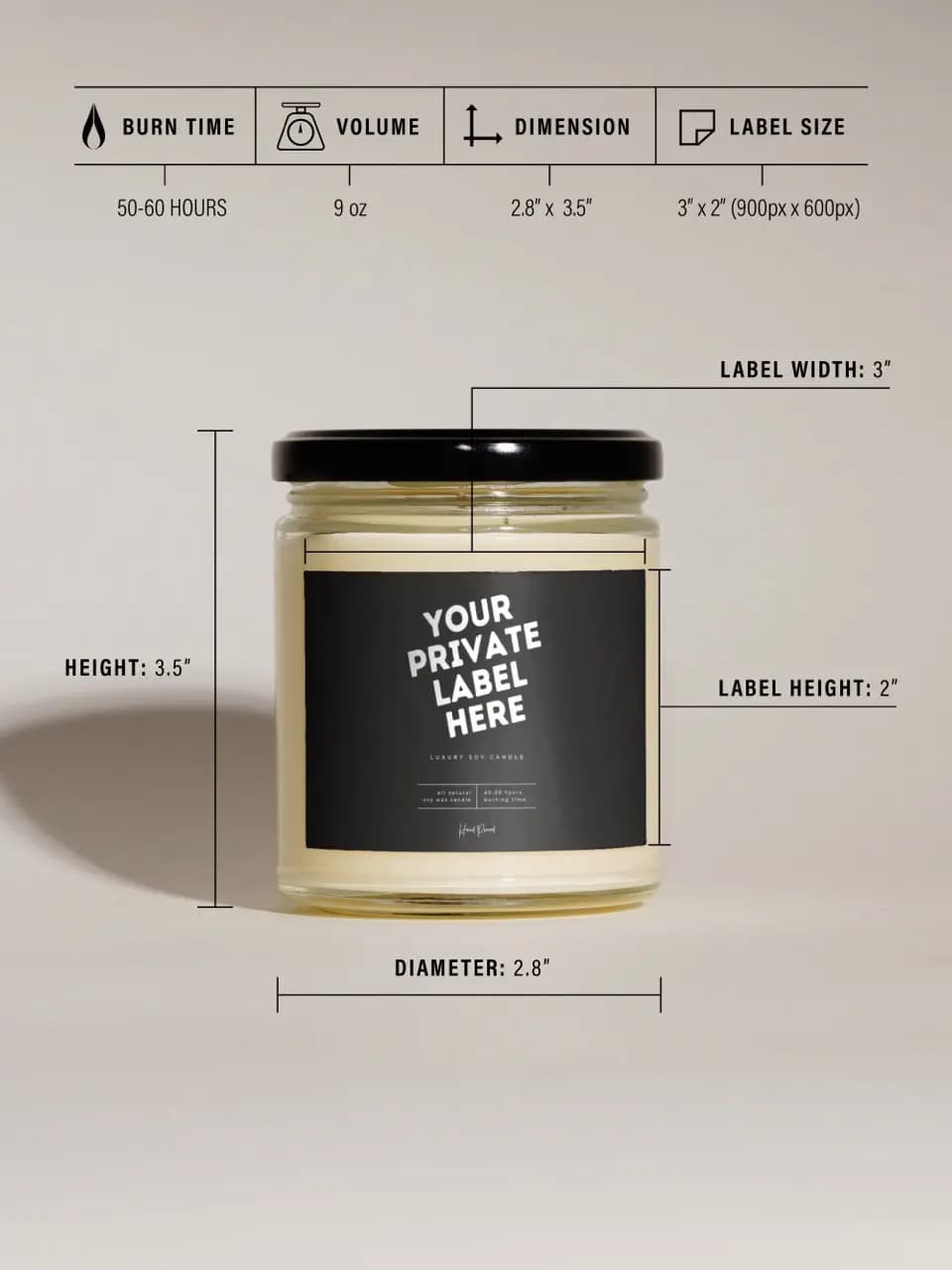Straight-Sided Glass 9oz Candle
