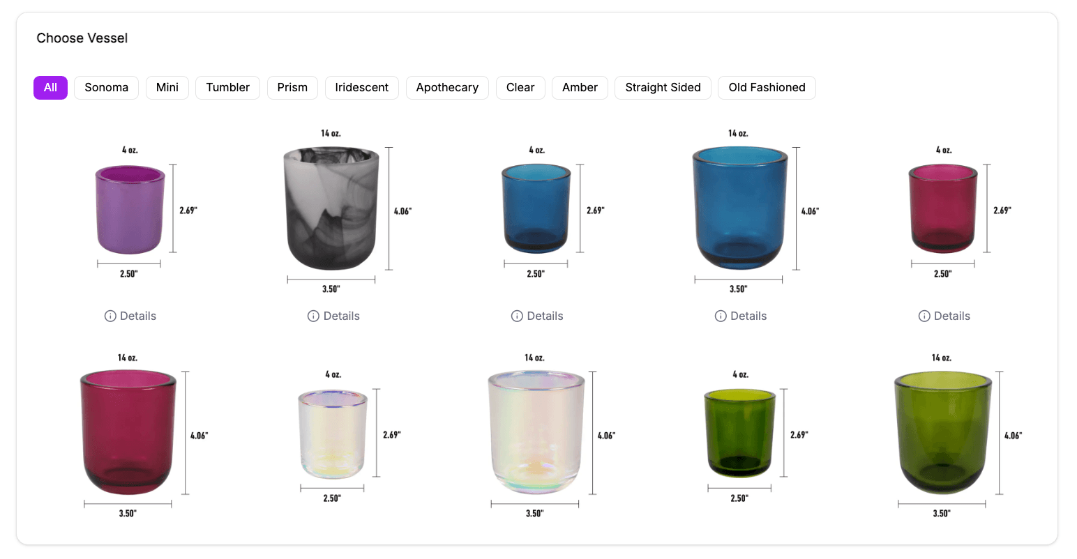 Choose Vessels & Quantities