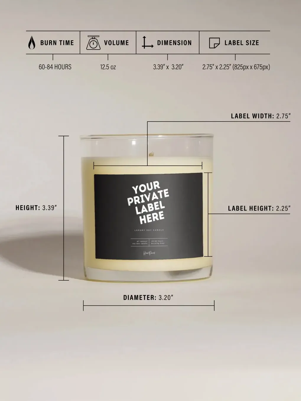 Flint Libbey Glass 12.5oz Candle