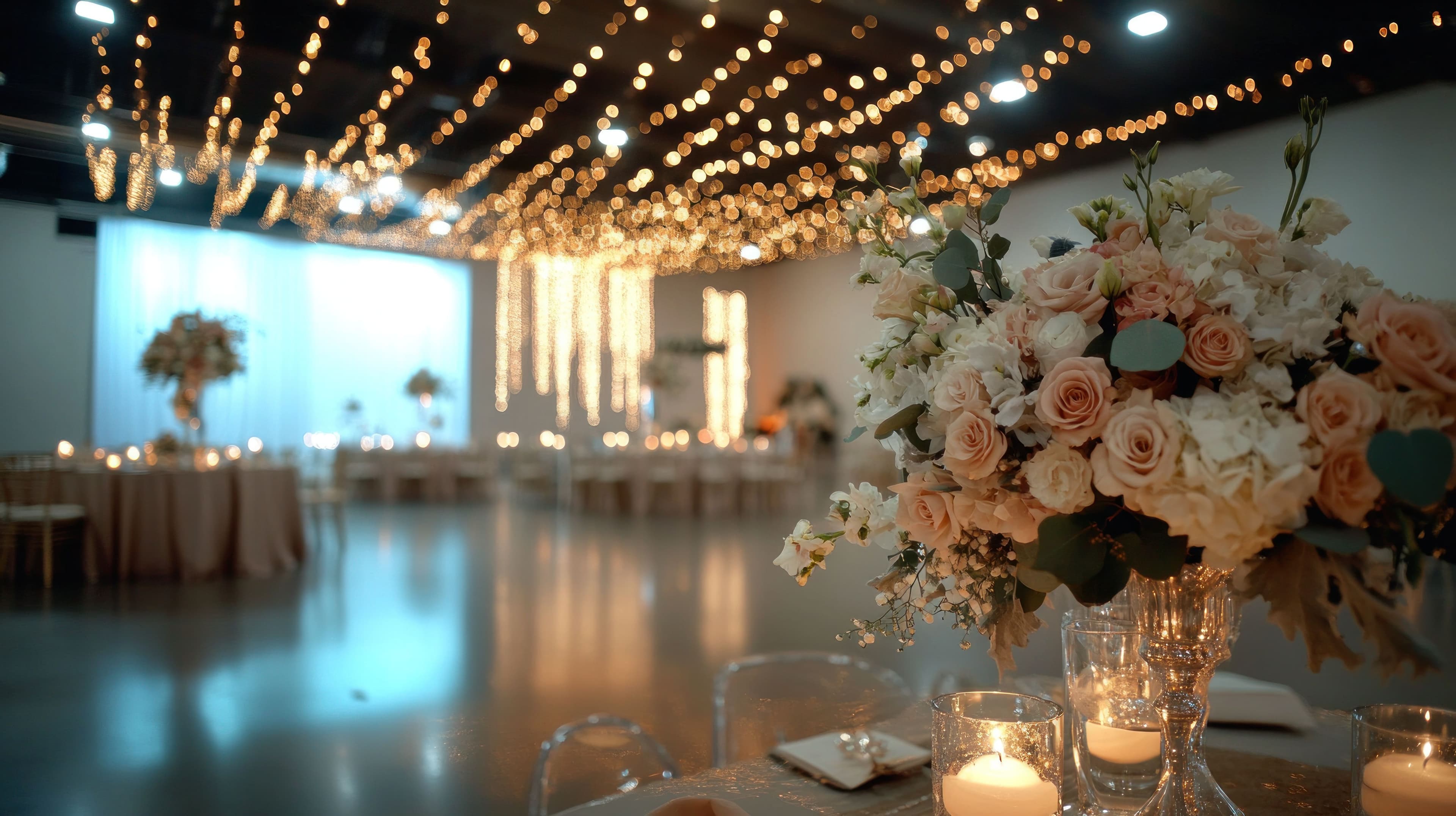 Wedding venue with candle ambiance