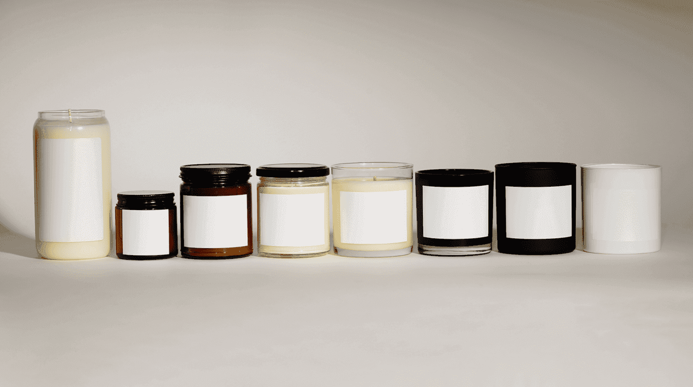 Custom branded candles in a boutique setting