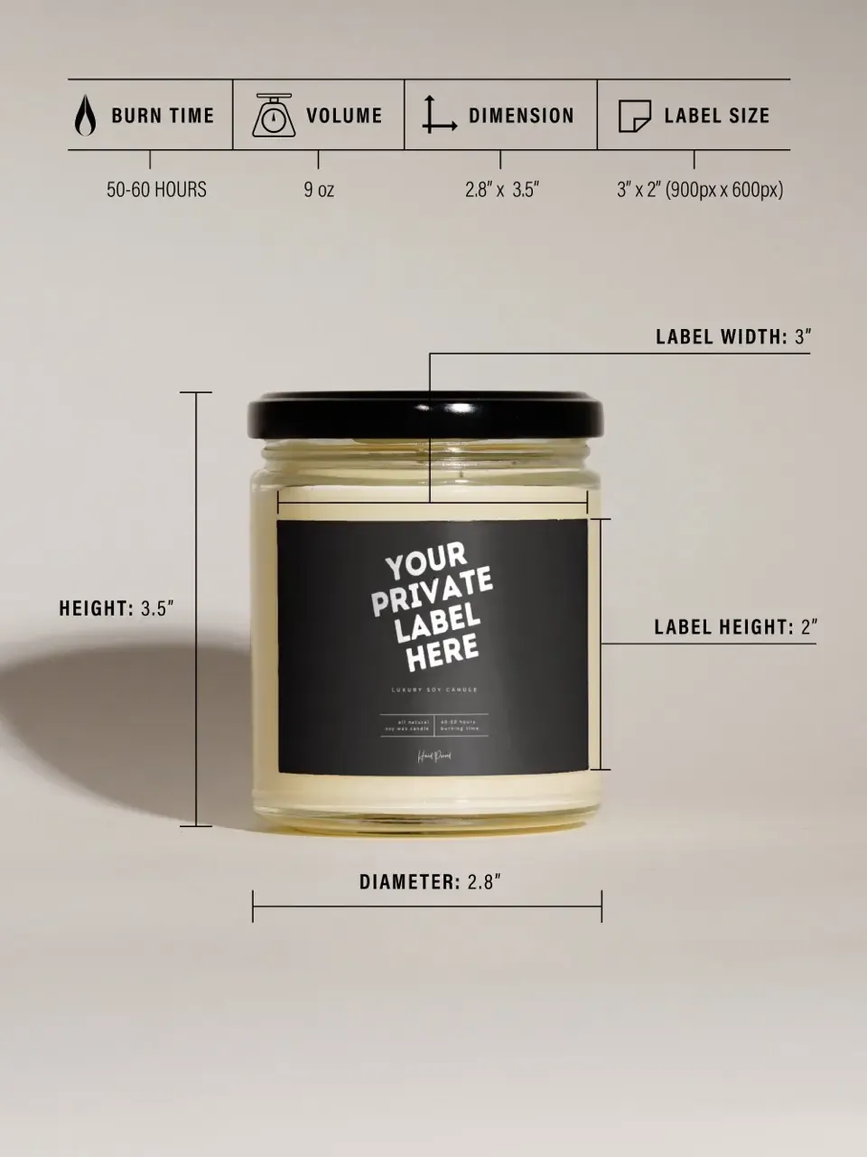 Straight-Sided Glass 9oz Candle