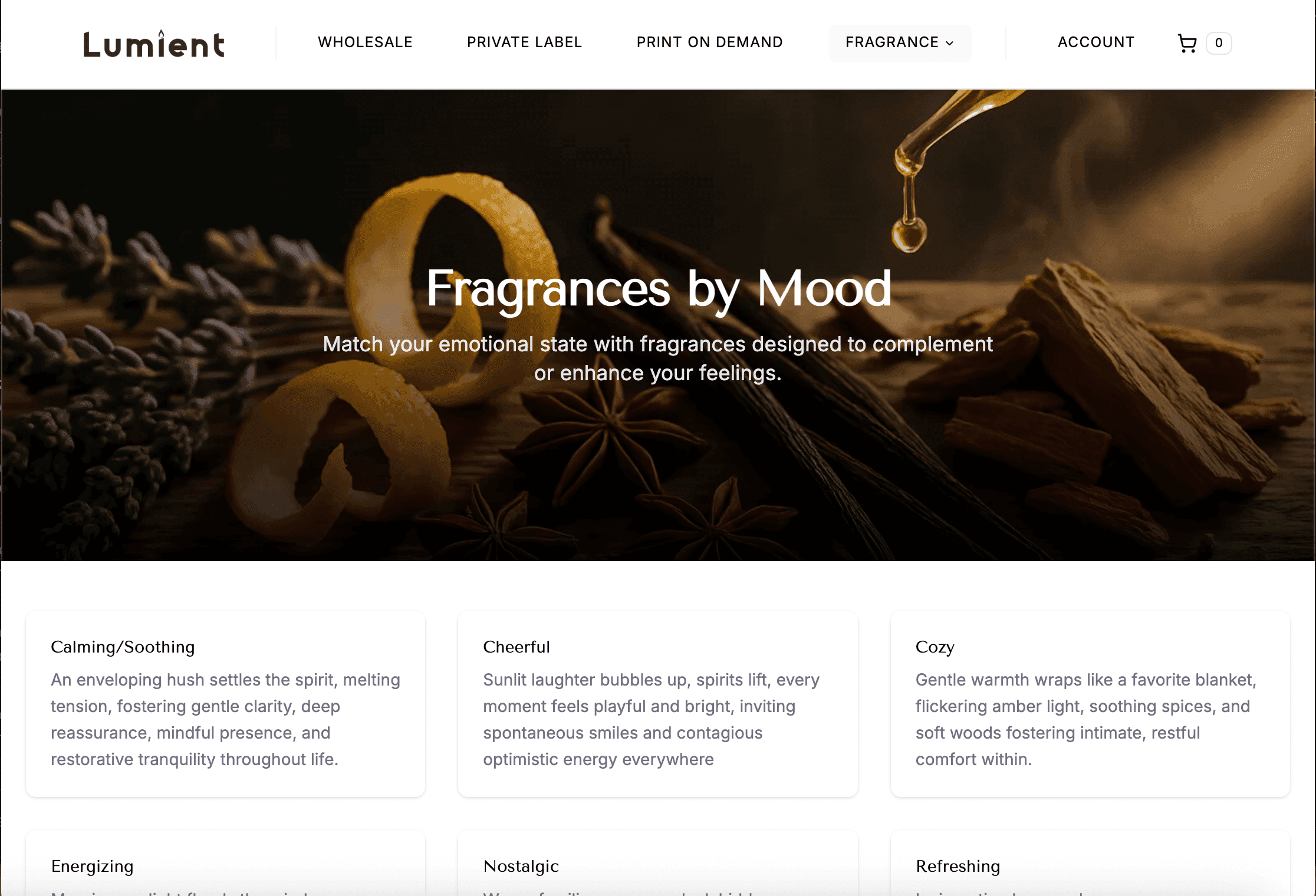 Lumient fragrance mood board